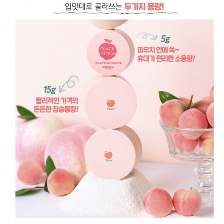 Skinfood Peach Cotton Multi Finish Powder 5g Korea Cosmetics Membership